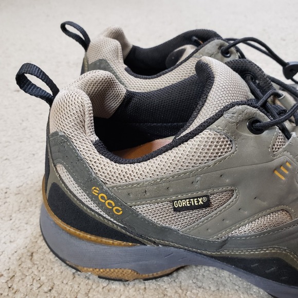 ECCO Mens Hiking Shoes 45 US 11-11.5 Gray Leather Gore Tex Outdoor Trail - Picture 3 of 15